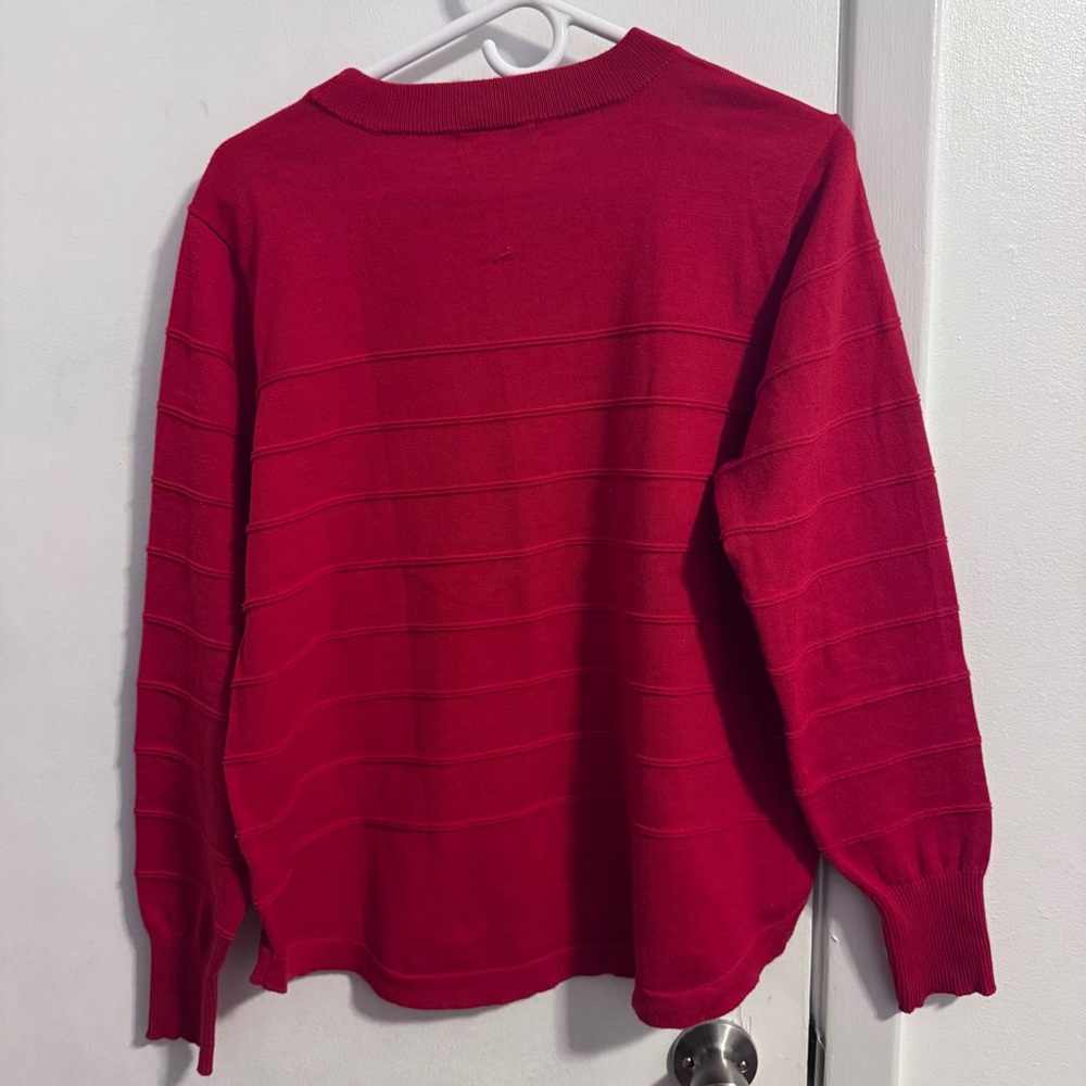 Liz Claiborne Red Button-Accent Sweater - Picture 5 of 6